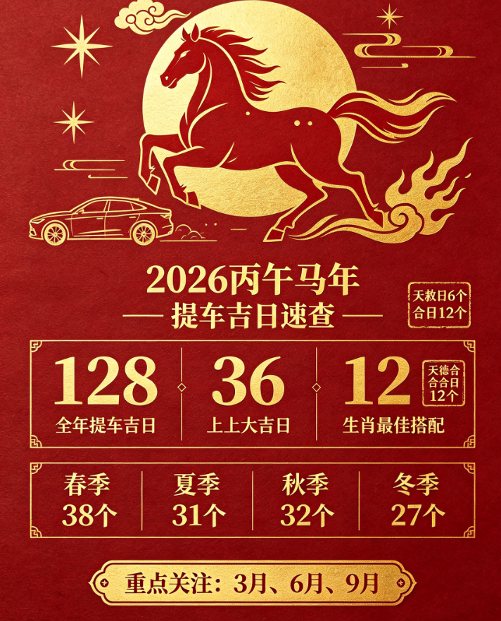 2026提车吉日运势分析图
